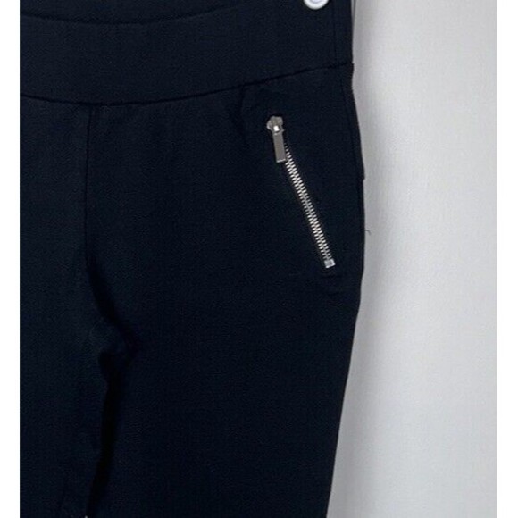 Simply Styled By Sears Black Crop Ankle Pants Sz M Zipper Details Skinny Stretch - Picture 3 of 5